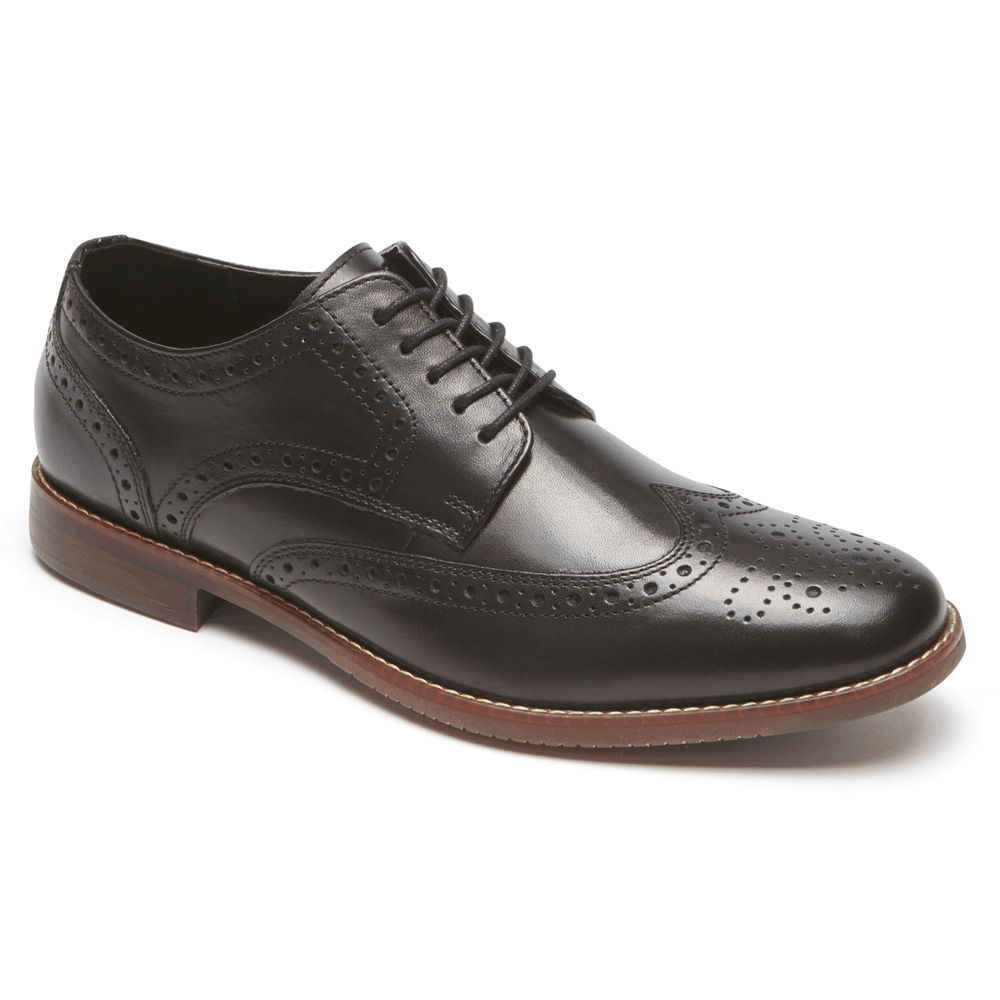 Rockport Singapore Mens Lace Up - Style Purpose Wingtip Black - ZM3867954